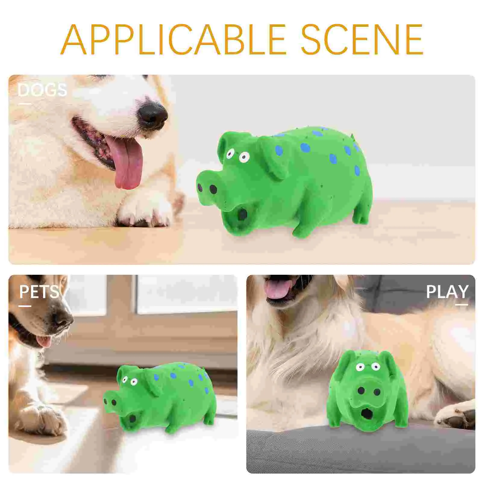 Adorable Bite Toy Creative Chew Supply Funny Sound Toy Educational Pig Toy Teeth Grinding Toy for Pet Dog (Green Pig)