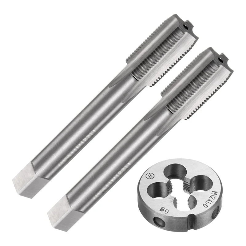 

3Pcs Tap And Die Set, Metric M12 X 1 Thread Taps & Round Die, Tapping Threading Tool Tap & Die Kit For Nut Screw Bolt