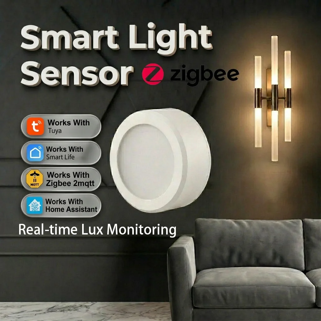 ZigBee Smart Light Sensor Tuya Luminance Illumination Brightness Detector Battery Operated Support Home Assistant Zigbee2mqtt