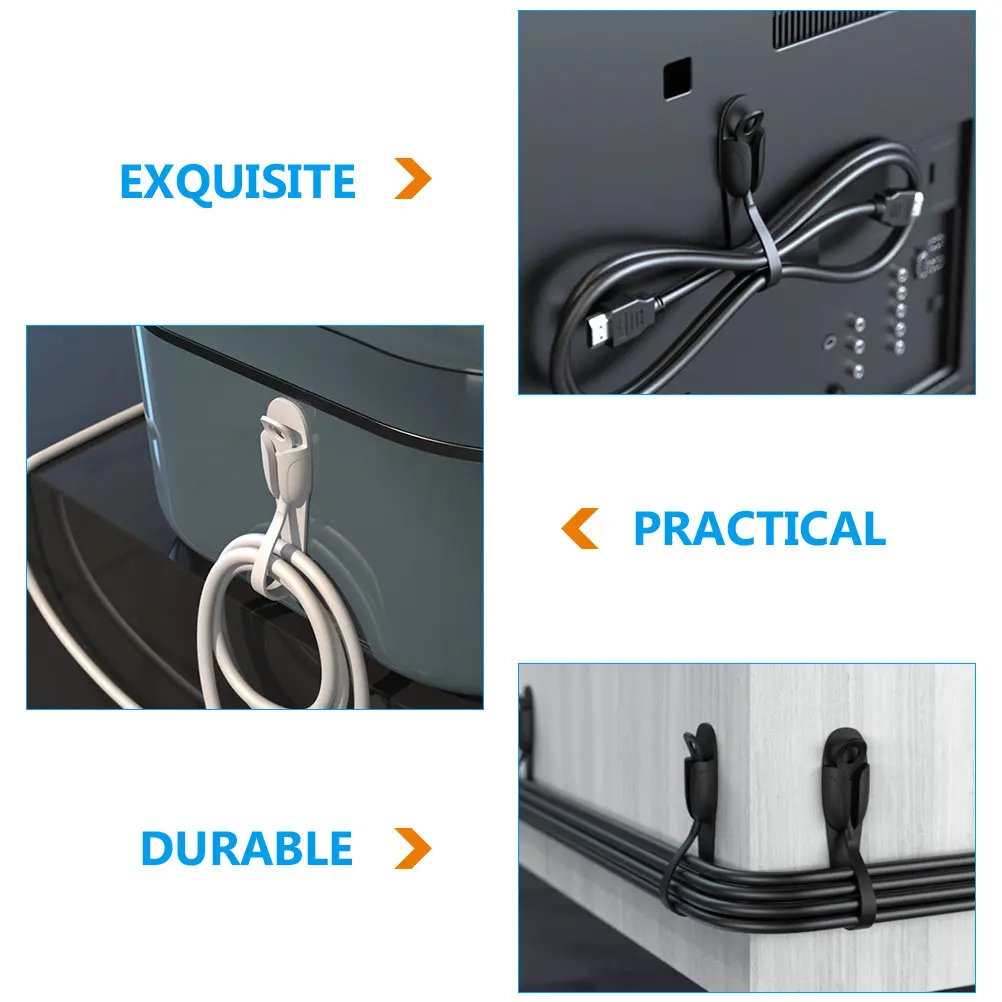 

Набор из 6 органайзеров для кабелей: самоклеящиеся держатели для проводов, клипсы для дома, офиса, кухни, ванной, блендера, кофемашины