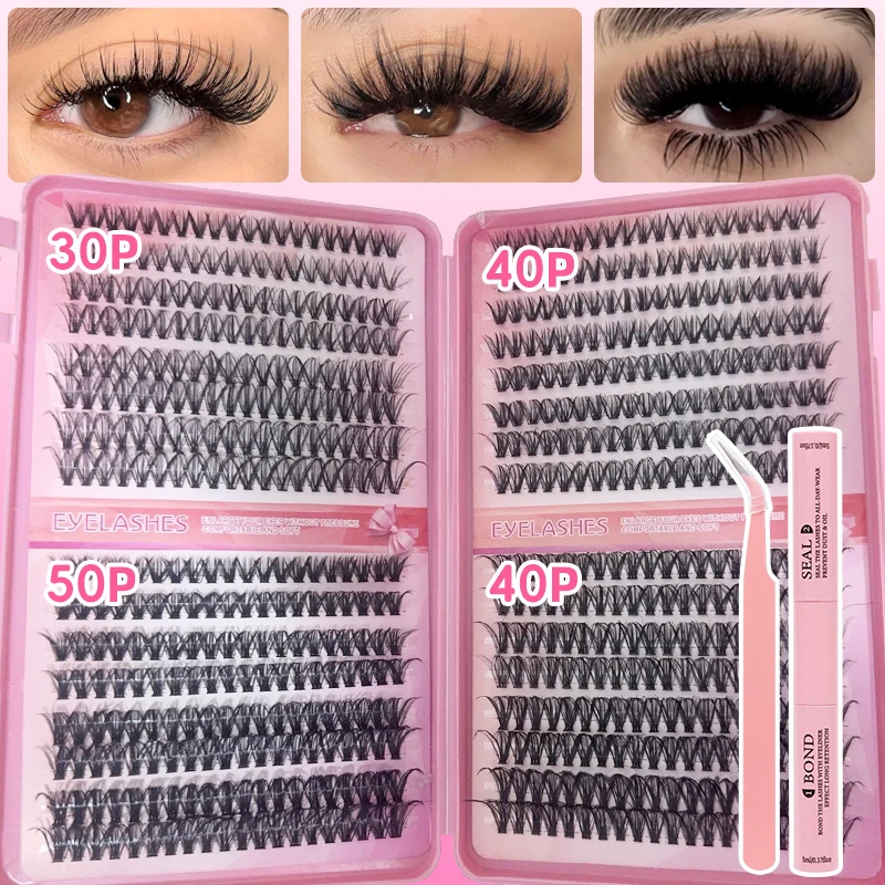 DIY Manga Spiky Cluster Wimpernverlängerungen, Natürliche Mega-Volumen Einzelne Vorgeschnittene Segmentierte Wimpern für Augen-Make-up zu Hause – Detail 2