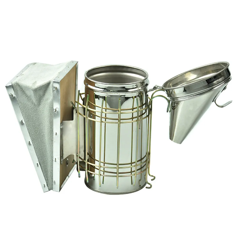 1Pcs Professional Heavy-Duty Metal Bee Hive Smoker for Beekeeping Smoke Fumigation Tool Inspecting Colonies Harvesting Honey
