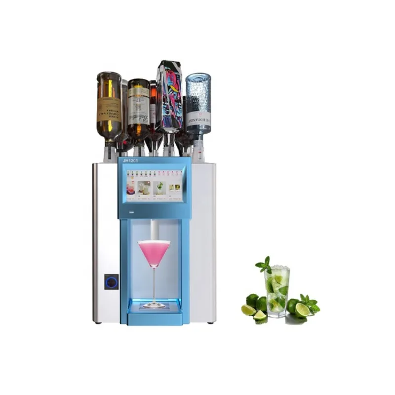 Robotic bartender stainless steel smart cocktail machine with touch screen operation, suitable for restaurant supplies