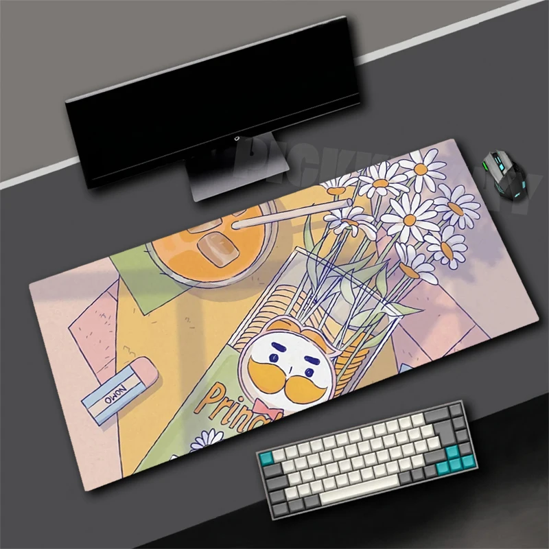 Pink Milk Large Gaming Mouse Pad Kawaii Keyboard Mat Carpet HD Print Mousepad Computer Non-Slip Rubber Big Desk Mat 900x400mm