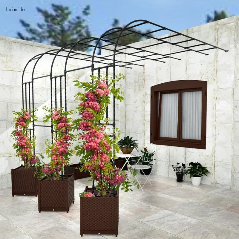 Half Arch Rack for Climbing Plants Outdoor Garden Support for Clematis or Roses Durable Grape Vine Holder Vegetable Grow System