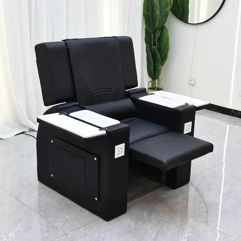 Electric Massage Foot Spa Chair for Beauty Nail Bar Pedicure Station with Soaking Basin Comfortable Reclining Sofa Seat