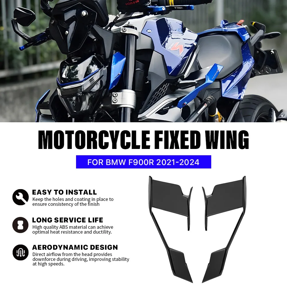 Motorcycle fixed wing For BMW F900R 2021-2024 aerodynamic side winglet spoiler dynamic aileron air deflector kit fairing