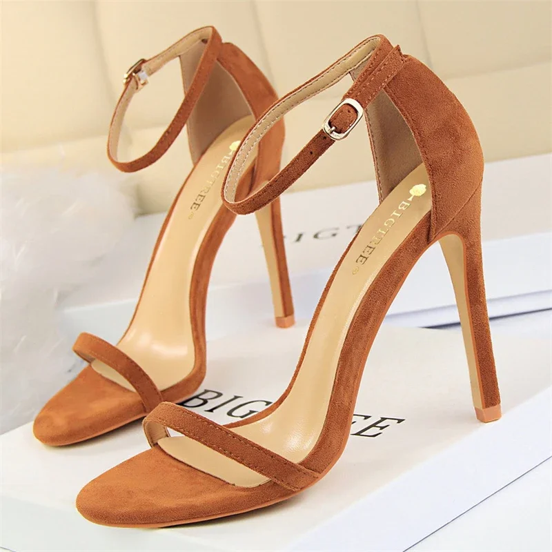 BIGTREE 2023 Fashion Pointy Charming Stiletto High Heels Sandals Women Pumps Summer Wedding Party Prom Shoes Black 8CM 11CM