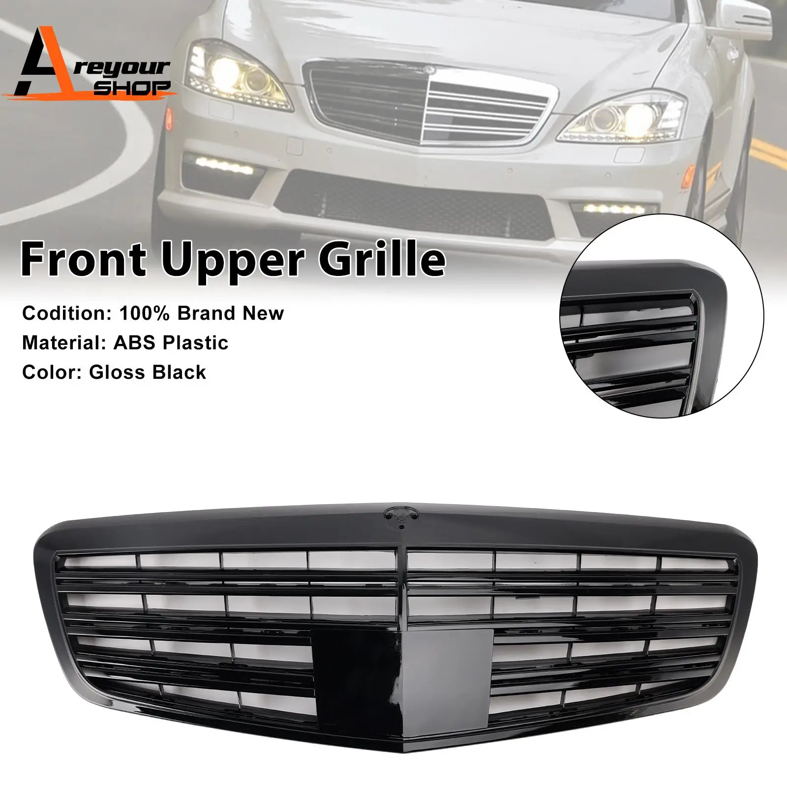 

Front Grill Grille Fit for Mercedes Benz S-Class W221 S550 S600 S63 S65 2010-2013