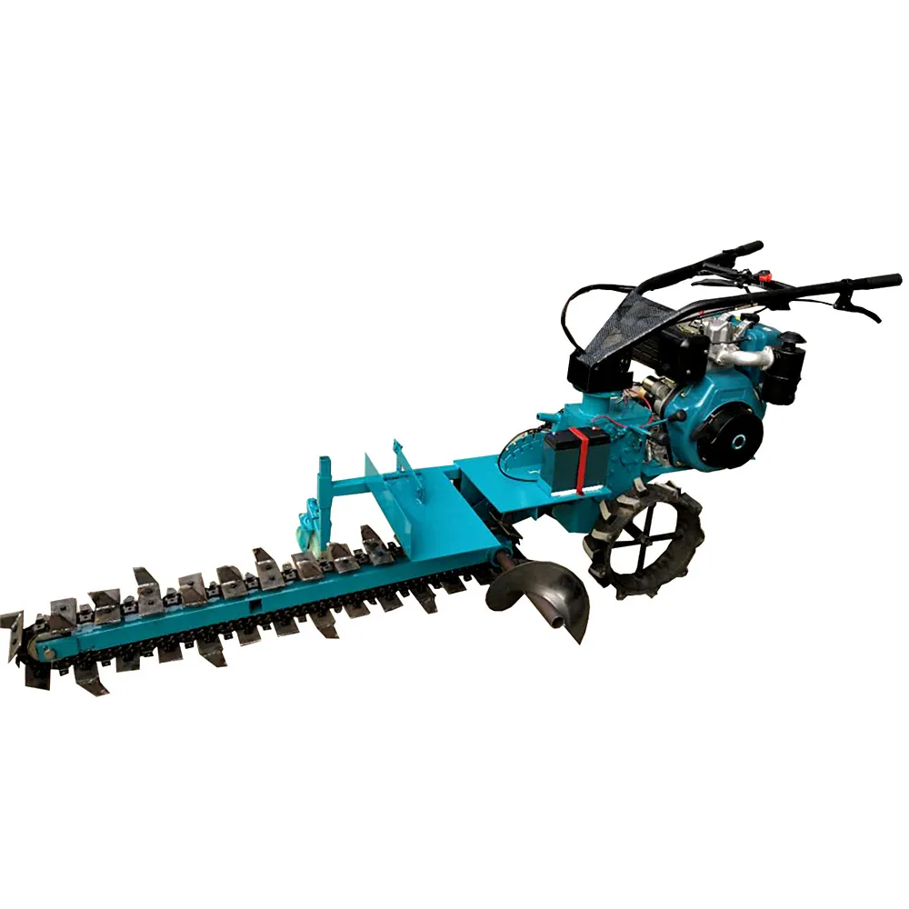 China 15HP Mini Trencher Chain Trencher Diesel Chain Trencher