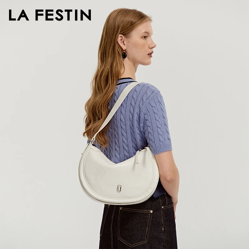 LA FESTIN 2024 New Bag Original Shoulder Crossbody Large Capacity Tote Bag Women\'s Commuter Lafitin Track Half Moon Bag Type Bag