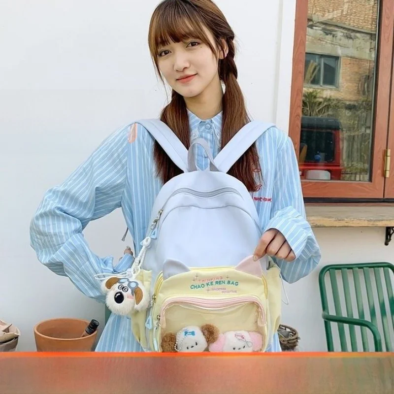Large Capacity Dual Shoulder Bag Women's Travel Backpack Middle School Students High School Students Book Bag Forest Handbag