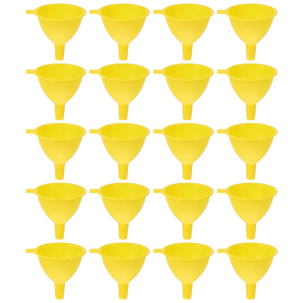 

25 Pcs Plastic Funnel for Bottles Liquid Separator Multi purpose Perfume Dispensing Yellow Small Funnels for Filling