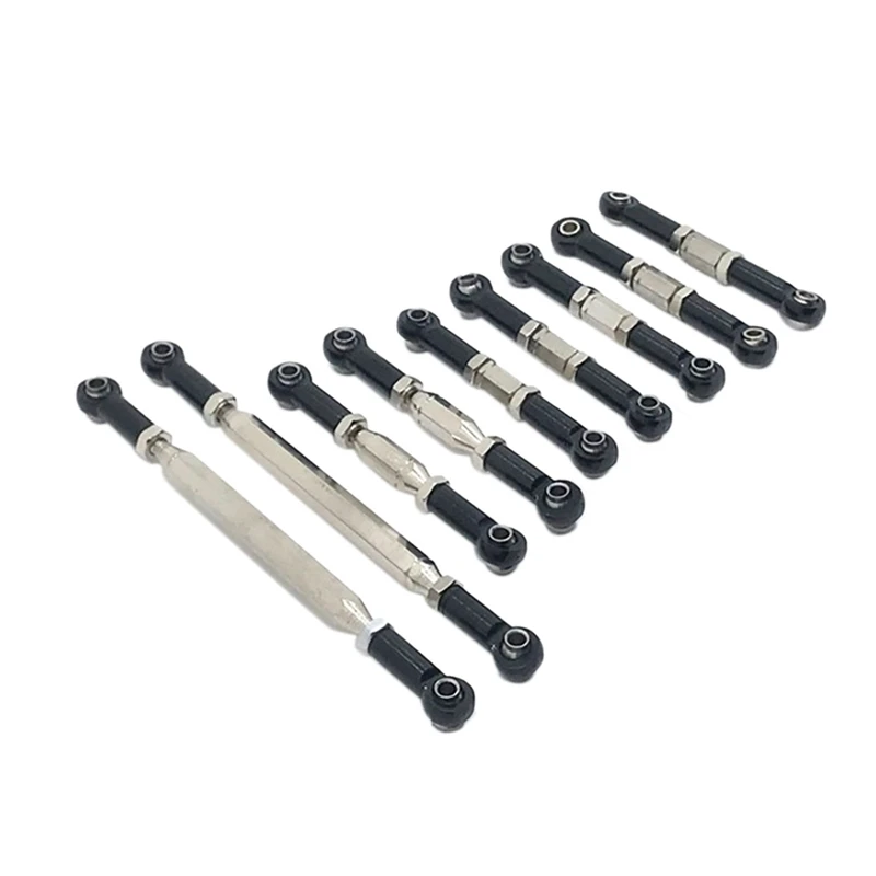 1/12 9PCS RC Car Spare Parts Adjustable Metal Steering Linkage Pull Rod Sets For 12428 FY 01 02 03