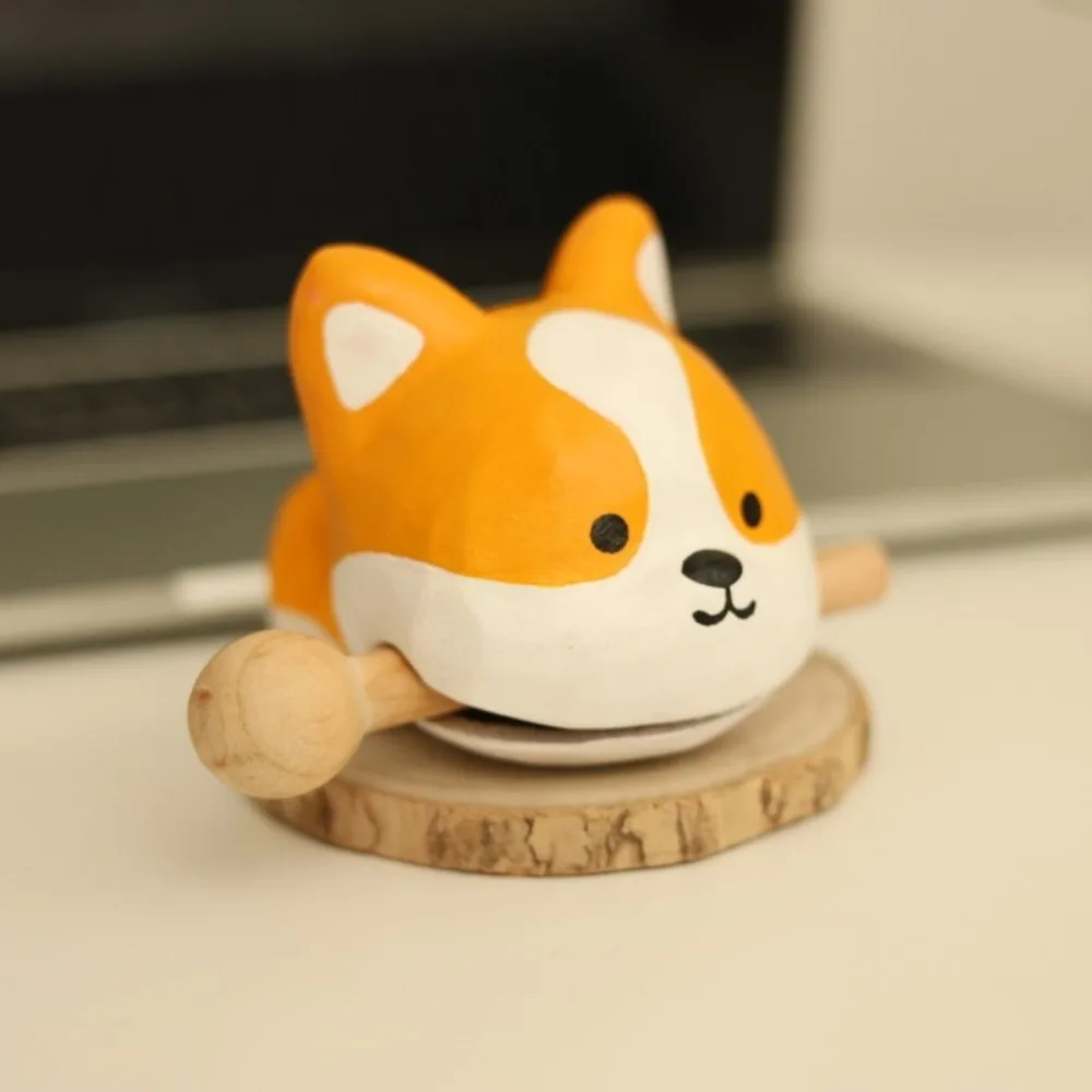 

Animal Shape Small Wooden Fish Decompression with Mallet Wooden Carving Ornaments Knocking Carving Percussion Toy Kindergarten