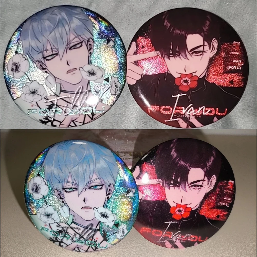 

Anime Alien Stage IVAN TILL Badge Student Backpack Clothes Collar Badge Pin SPTE Tinplate Brooches Cosplay Accessories