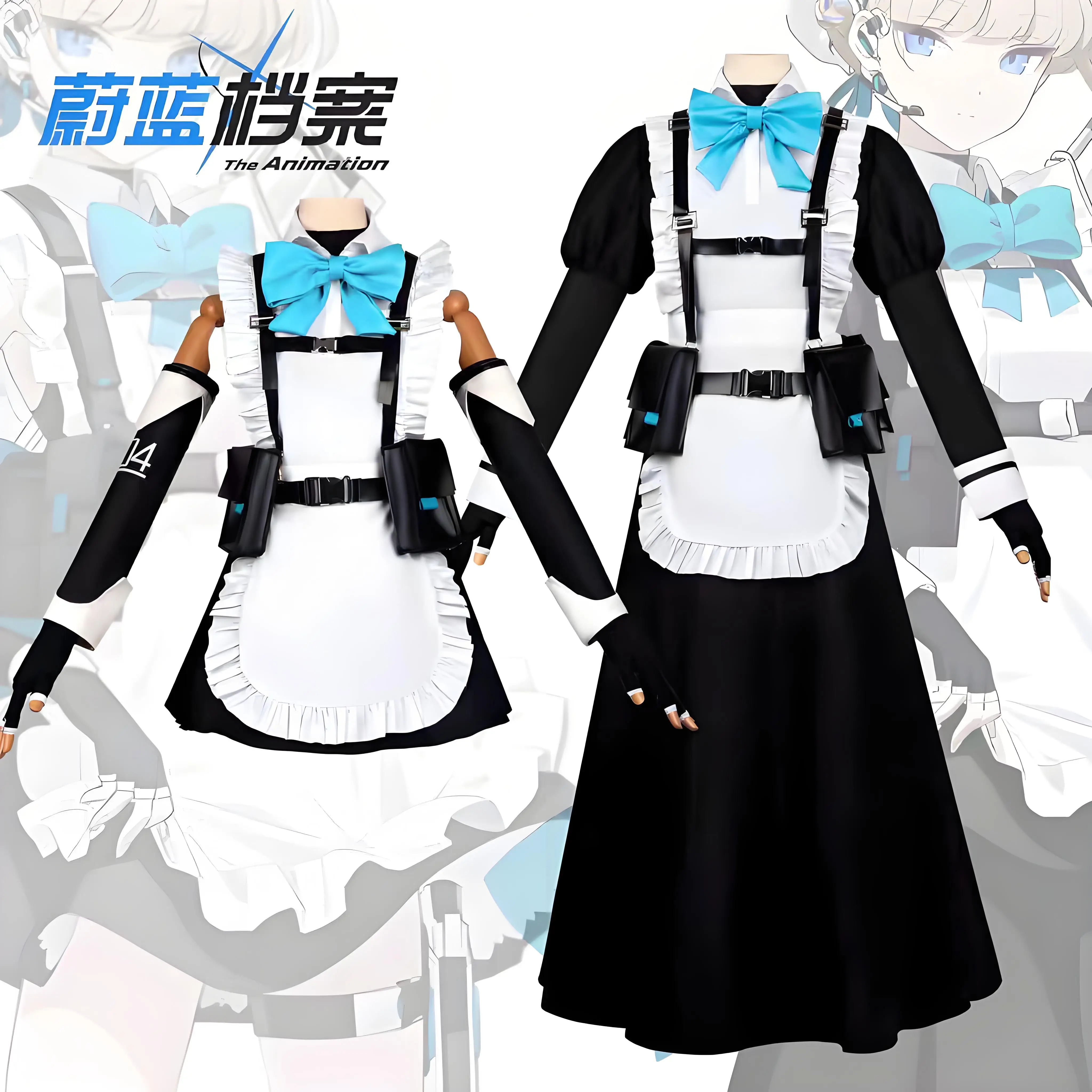 

Игра в стиле аниме, ролевая Лолита, униформа горничной, платье, аксессуары, галстук-бабочка, карнавальный костюм на Хэллоуин