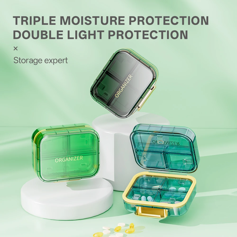 Transparent Window Pill Box — All-in-One Protective Portable Design, Multifunctional Pill Storage Container