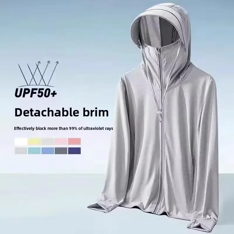 

Мужская солнцезащитная одежда из ледяного шелка, тонкая дышащая верхняя одежда, летняя легкая одежда свободного покроя с защитой от ультрафиолета