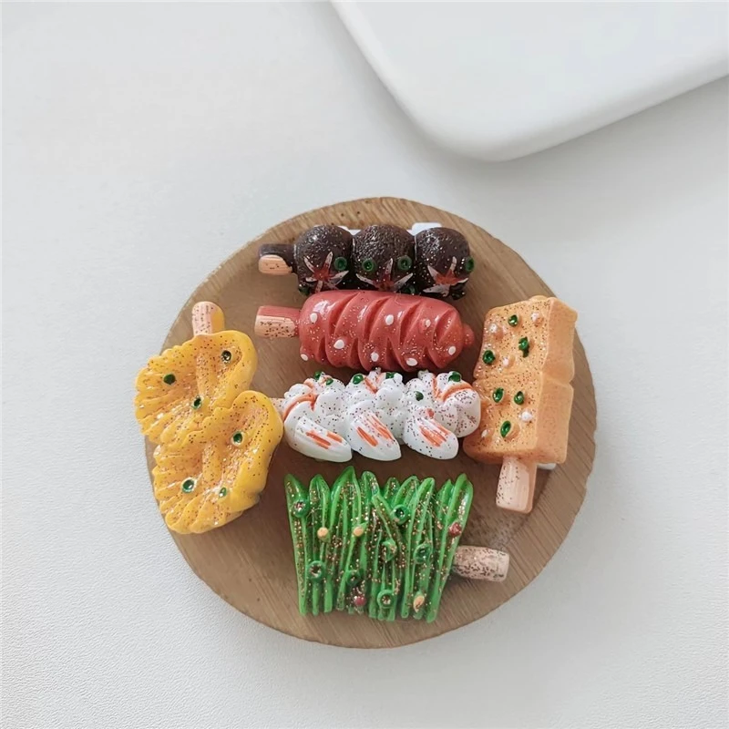 

Realistic Grilled Skewer Brooch Lobster Mushroom Kebab Pin Cute Food Jewelry Unique Funny Pendant For Women Daily Bag Decoration