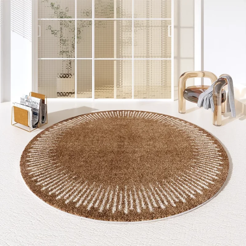 Simple Abstract Living Room Round Carpet Modern Bedroom Bedside Large Plush Carpets Home Cloakroom Dresser Soft Non-slip Rugs