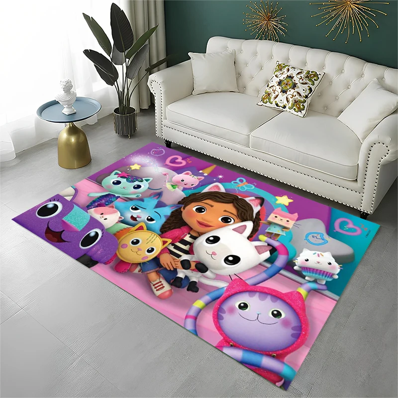 Cute G-Gabbys Dollhouse Cartoon Girl Non-Slip Area Rug for Living Room Bedroom Playroom,Carpet Floor Mat for Home Decor Holiday