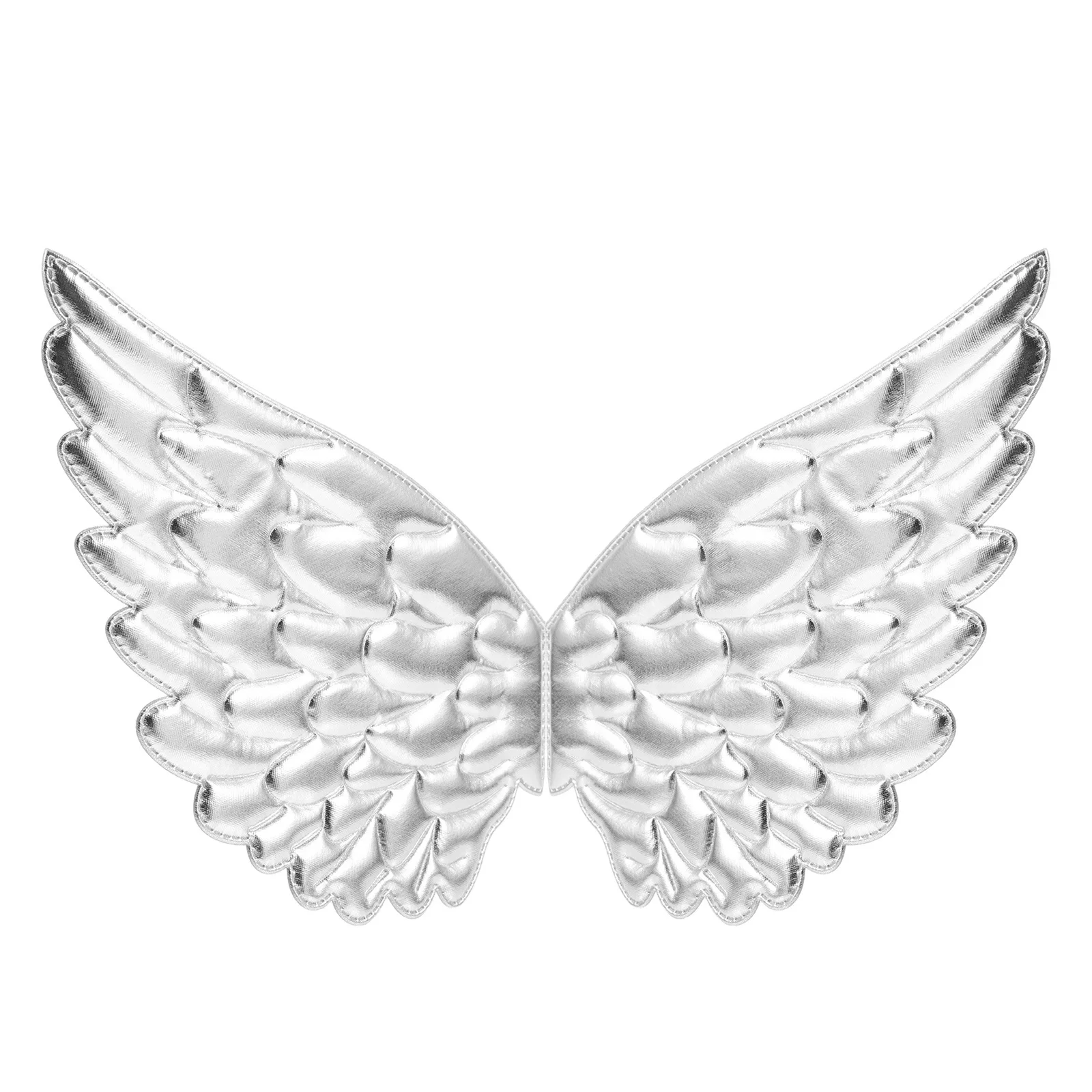 

2Pcs Angel Wings Patches Silver 45cm DIY Clothing Bags Decorative Applique Craft Accessories Embossed Clothes Trim
