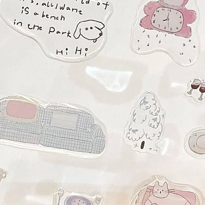 New Korean Bear Clock Glue Sticker Ins Cute Three-dimensional Jelly Sticker Computer Mobile Phone Case DIY Decoration