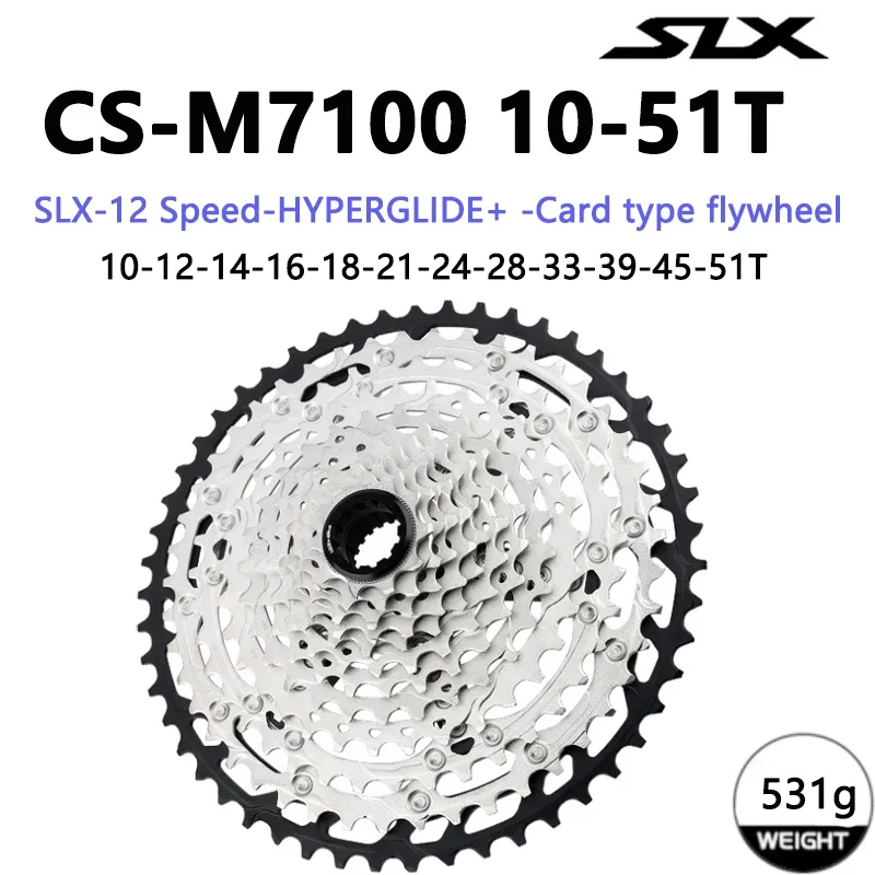 Deore SLX XT CS M6100/M7100/M8100 Cassette 12Speed K7 42/ 46/50/51T Mountain Bike Sprocket 12V MTB Flywheel