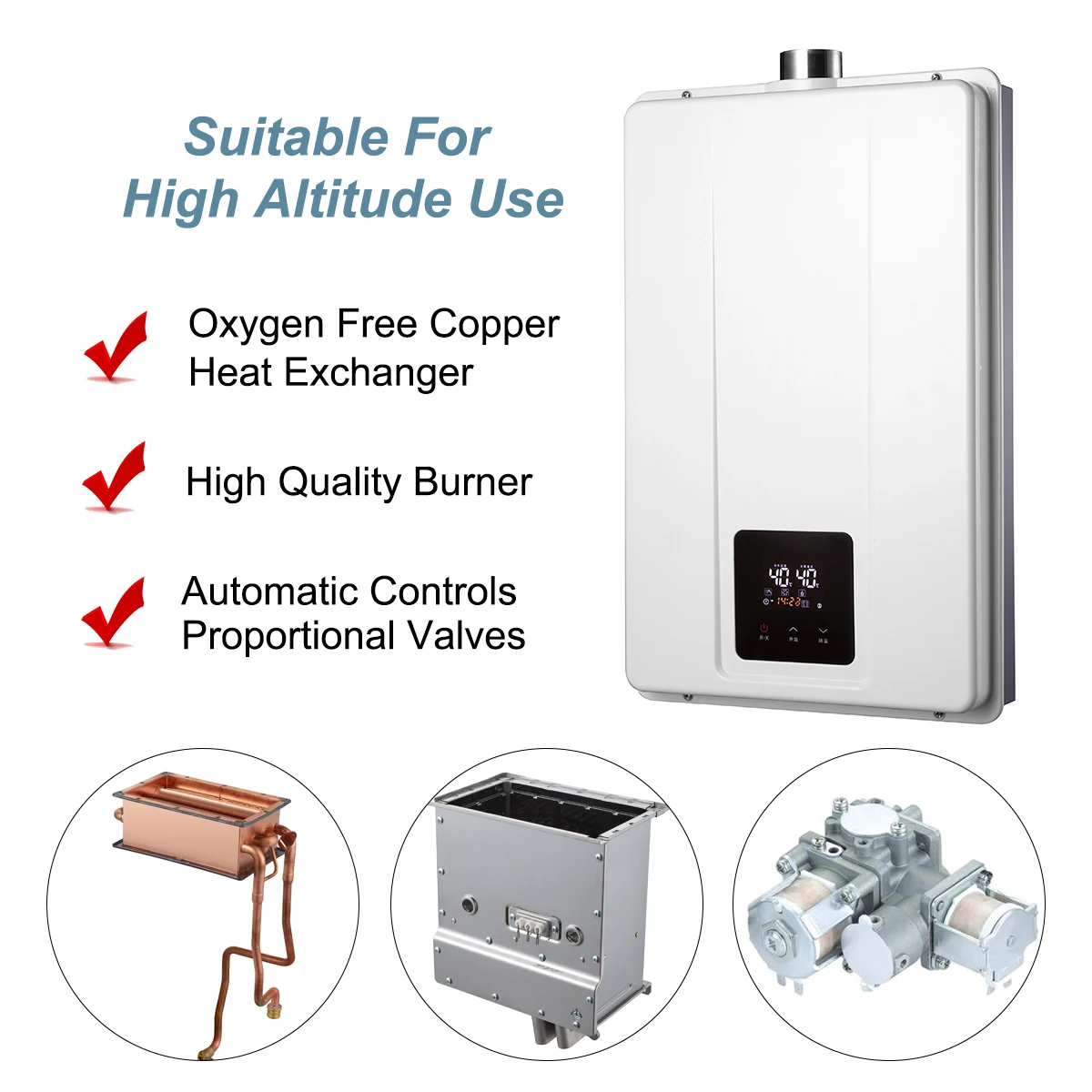 24L LPG Gas Water Heater Domestic Instant Tankless Propane Tankless Gas Water Heater