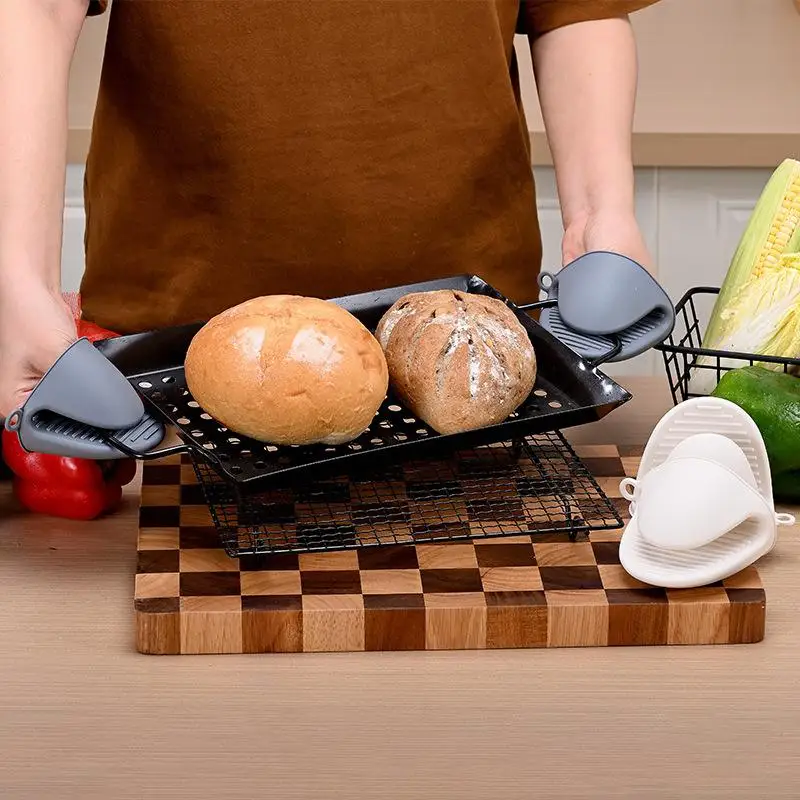 2 قطعة قفازات الفرن سيليكون مقاومة للحرارة قرصة قفازات مكافحة السمط عدم الانزلاق قفازات مقاطع وعاء حامل الطبخ الخبز قفازات الفرن