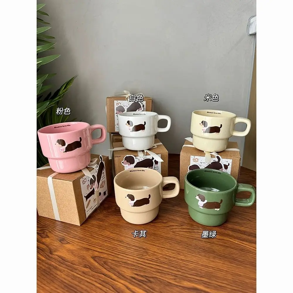 Original Sausage Puppy Mug High Beauty Puppy Ceramic Cute Ins Style Cup Dormitory Cartoon Color Couple Mug Breakfast