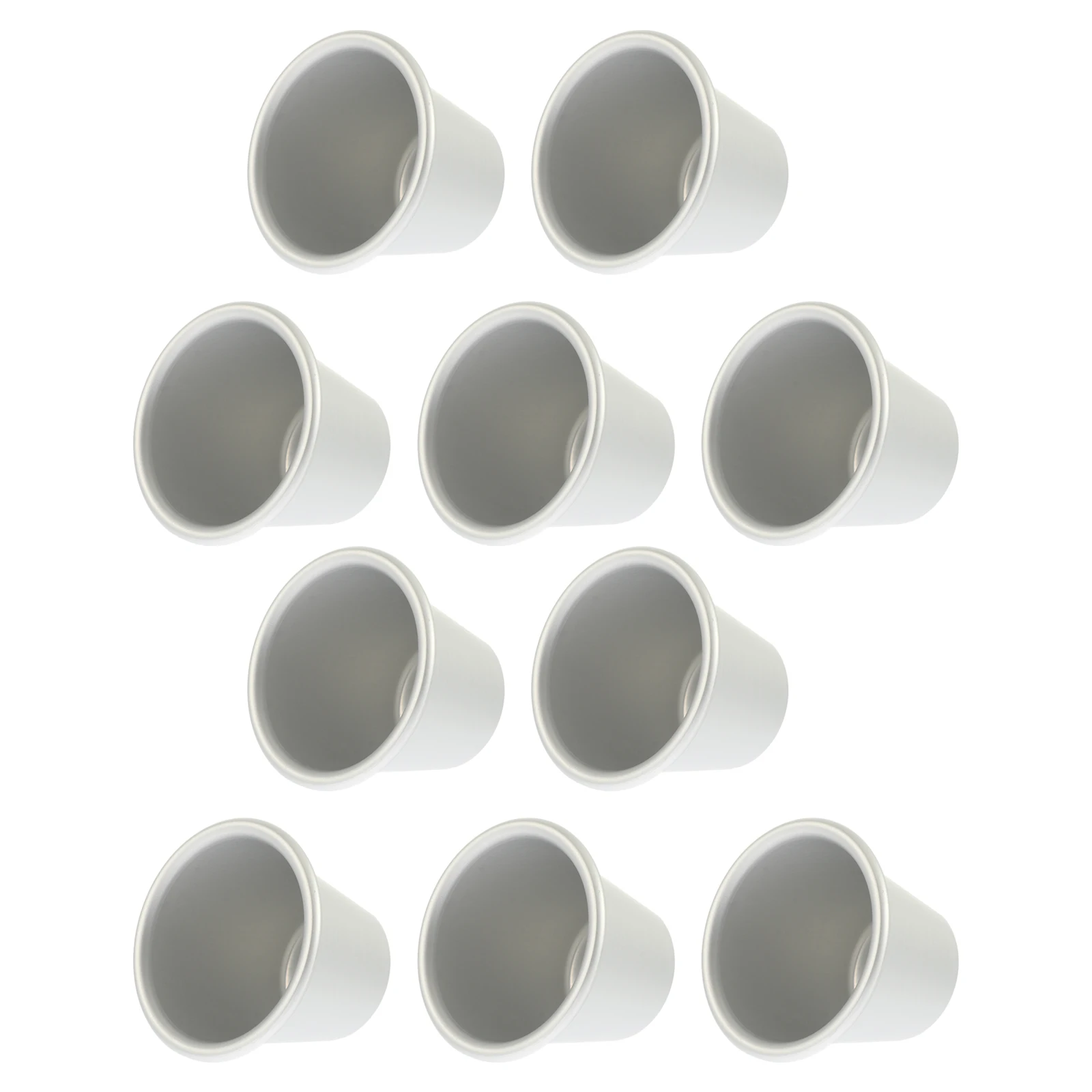 

10pcs Round Cake Mold Aluminum Tin Dessert Pudding Cup Muffin Baking Molds Tartlet Non Sticky Easy Wash Eco Friendly