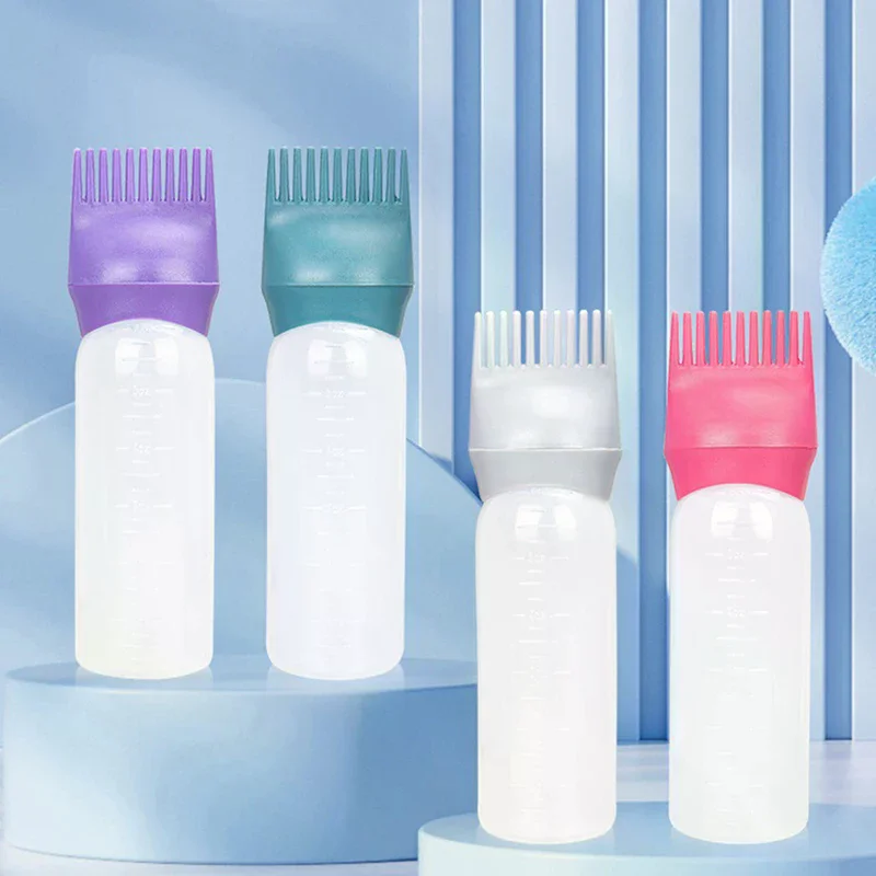 120ML Hair Dye Applicator Brush Bottles Dyeing Shampoo Bottle Oil Comb Hair Dye Bottle Applicator Hair Coloring Styling Tool