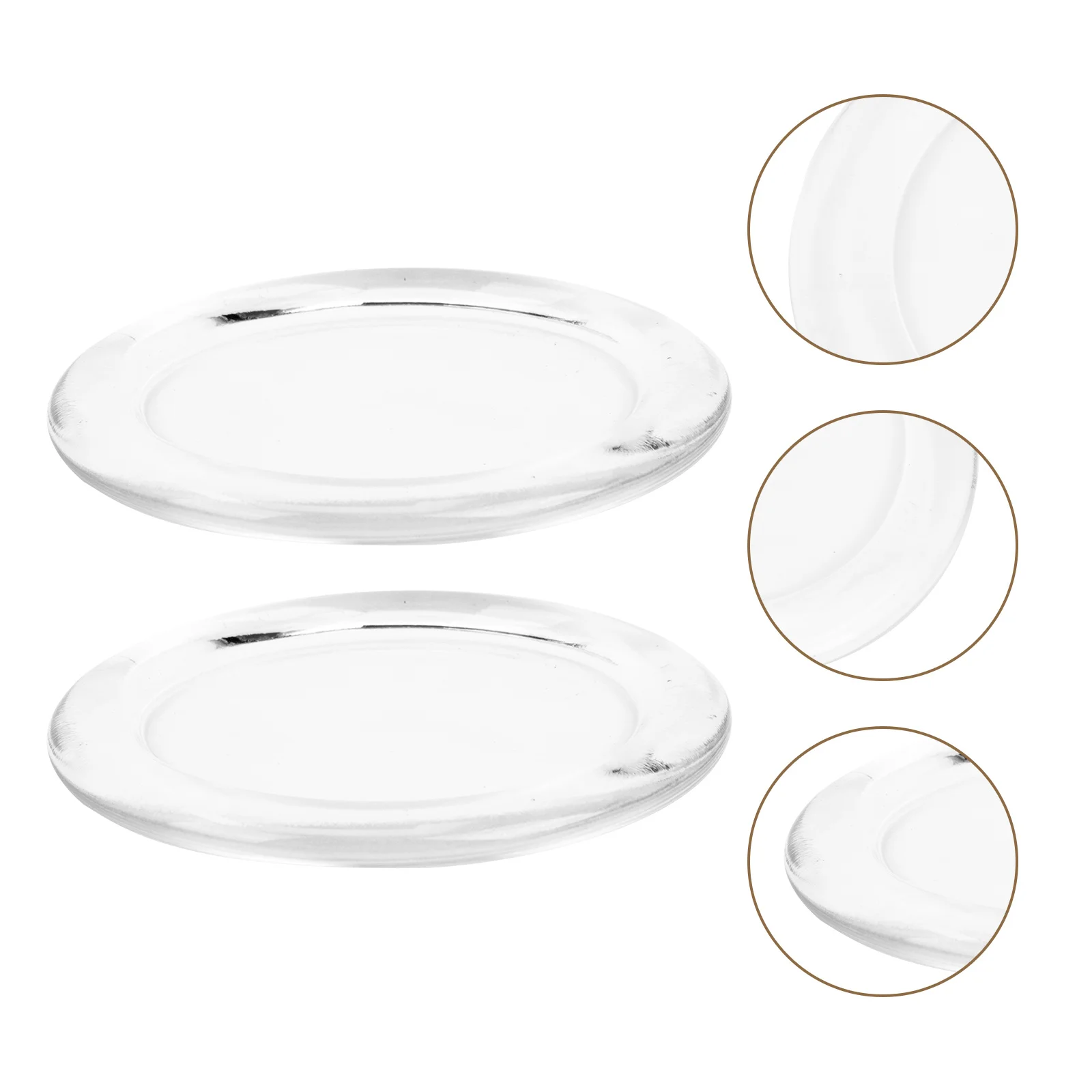 

2Pcs Glass Trays Simple Elegant Decorative Holders for Christmas Wedding Party Aromatherapy Home Decor