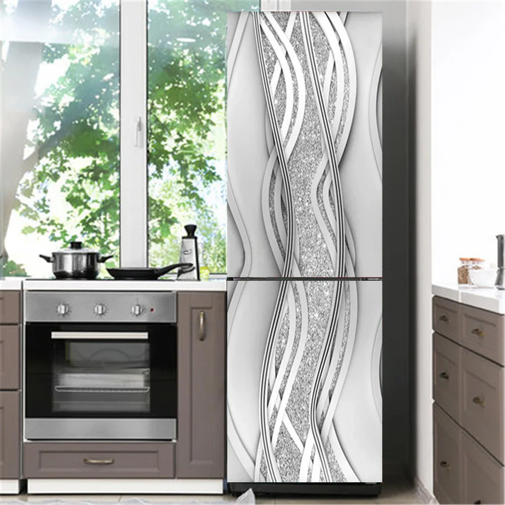 Modern Design Fridge Door Cover Wall Sticker Self-adhesive flower Refrigerator Stickers Wallpaper home decor adesivos de paredes