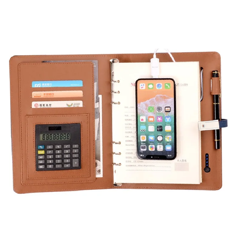 KAKAS Brand New A5 Notebook Power Bank With Calculator Business Gift Christmas Gift Powerbank With 8G USB Flash Drive