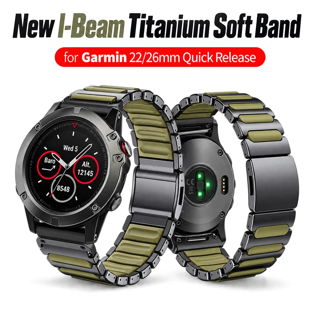 22mm 26mm Titanium Strap for Garmin Watch Fenix 8 51MM 47MM Tactix7 7X Pro Instinct 2X Enduro3 Forerunner 965 955 Metal Bracelet