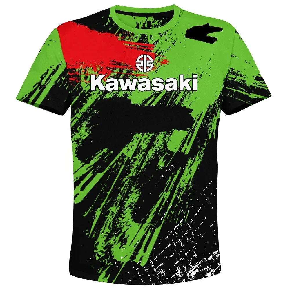 

2025 New Kawasaki Racing Team - Men's Summer Sports T-shirt, Men's Short sleeved T-shirt, Street Fashion Sports Top