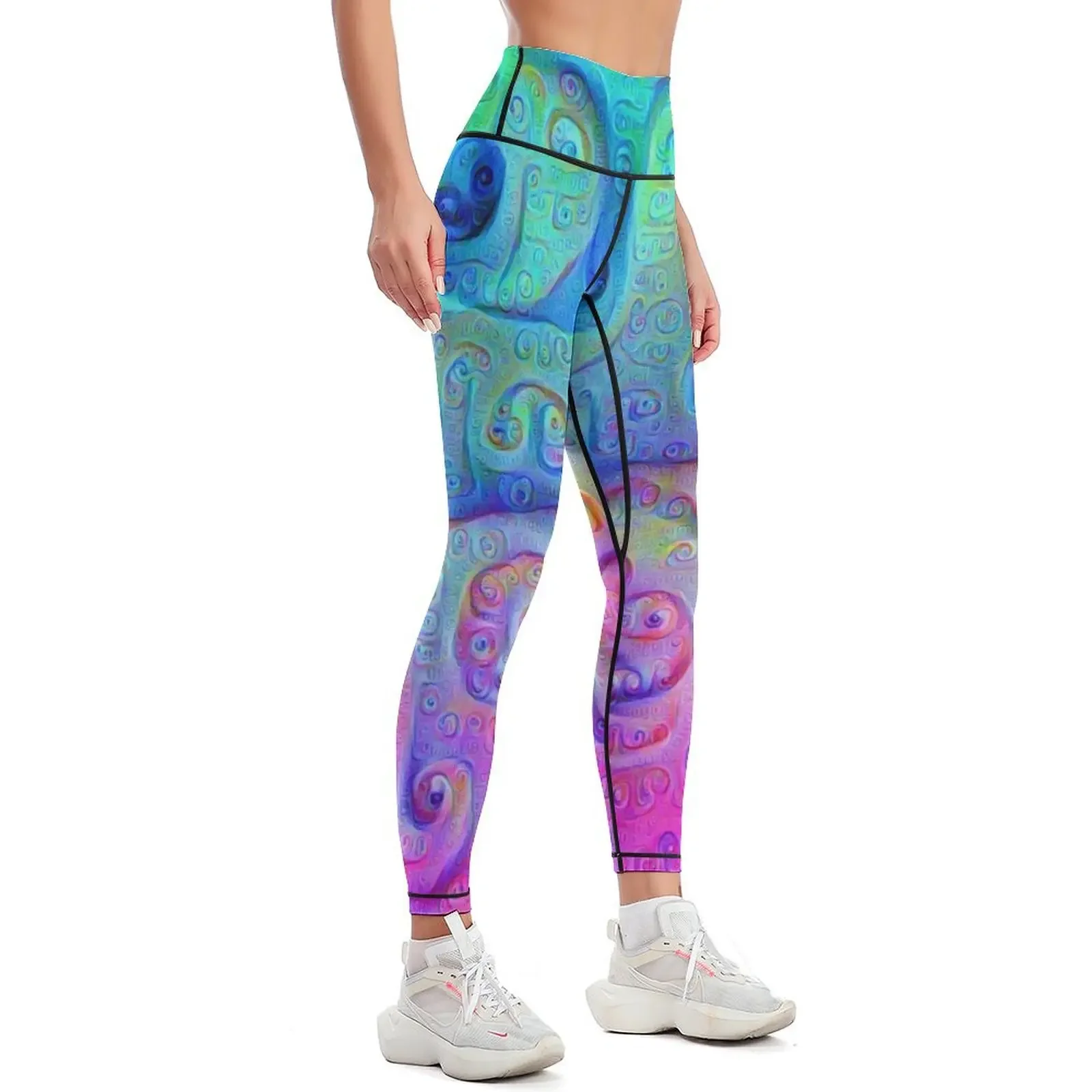 DeepDream Cyan to Magenta Leggings Training pants Jogger pants Women's sportswear Golf wear Womens Leggings