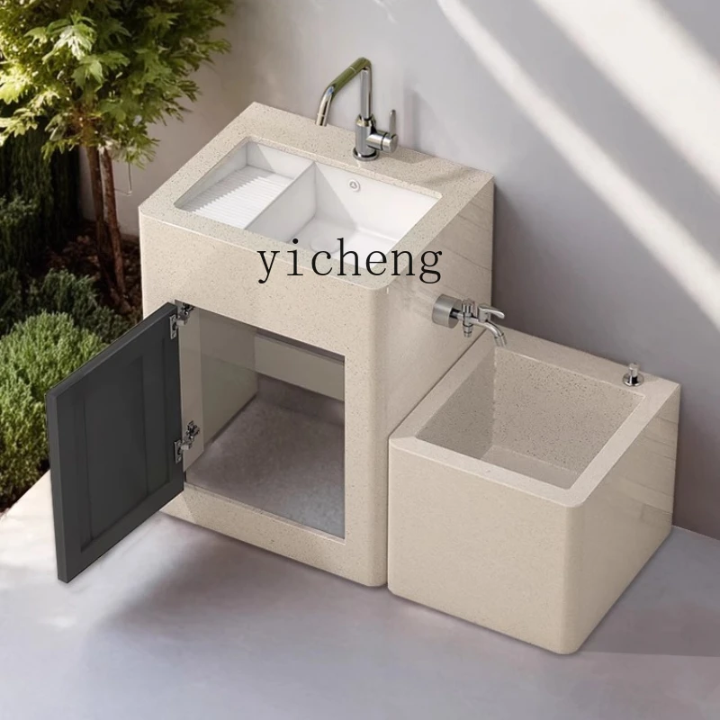 Zz lastra de roca lavabo exterior patio piscina de lavandería al aire libre con lavabo de columna de tabla de lavar