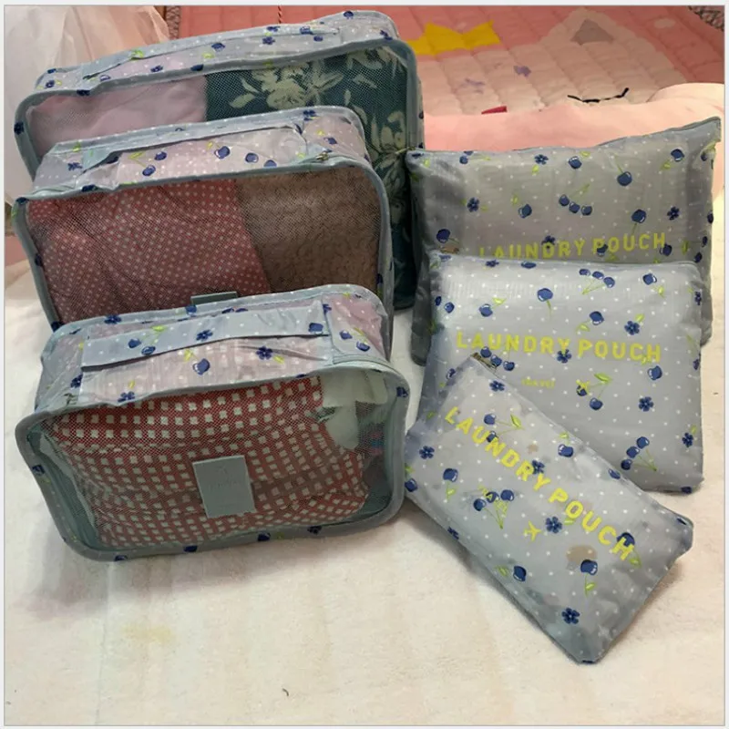 Cubes d\'emballage de voyage étanches pour hommes, grande capacité, tri de vêtements, sac de rangement, sac de week-end GT, mode, ensemble de 6 pièces
