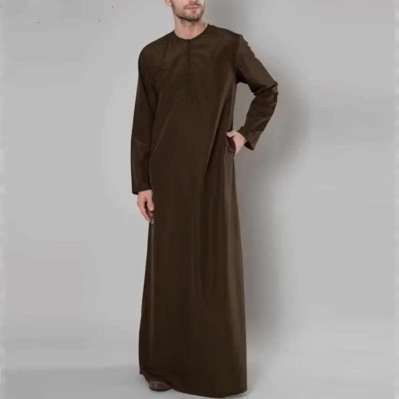 Jubba Thobe For Man Islamic Muslim Clothing Fashion Moroccan Saudi Arabic Dubai Oman Adult Long Sleeve Plus Size Casual Kaftan