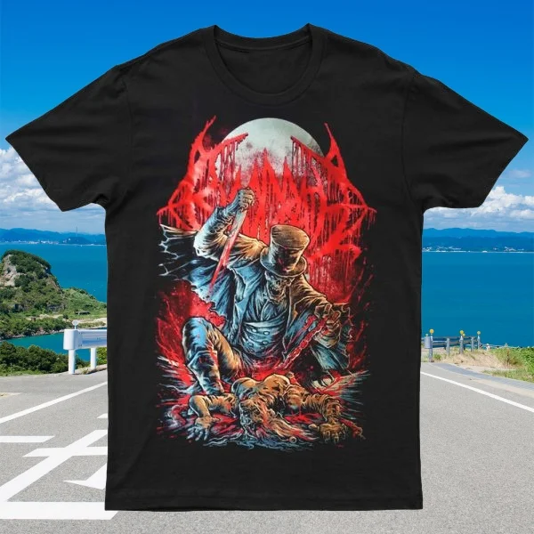 

2025 New BLOODBATH - The Ripper Printed Unisex Street Fashion Trendy Short Sleeves Made of Pure Cotton Round