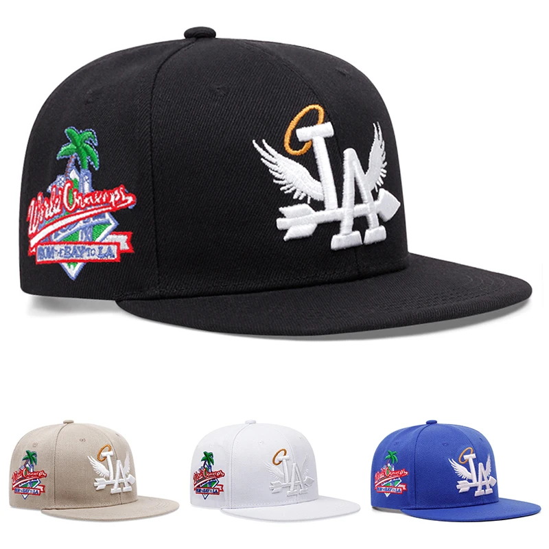 2026 Fashion New Baseball Hat LA Wings Embroidered Hip Hop Hat Outdoor Daily Leisure Sunshade Hat Male Female Flat Edge Mesh Hat