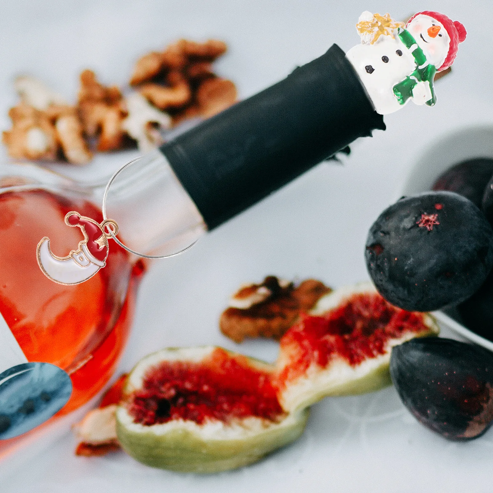 

1 Set Snowman Wine Stoppers Resin Metal Reusable Bottle Sealing Plug Christmas Themed Decorative Stopper For Red Wine Party