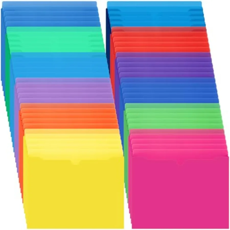 

Набор из 60 папок для документов формата Letter, 2-дюймовые расширяющиеся пластиковые папки из манильской бумаги, усиленные, с прямым вырезом, для тяжелых условий эксплуатации