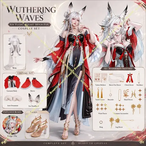 Wuthering Waves Moonfox Cosplay Costume Lord‑Age Hsin Mengzhou Character Full Set Anime Game Role‑Play Outfit For Halloween