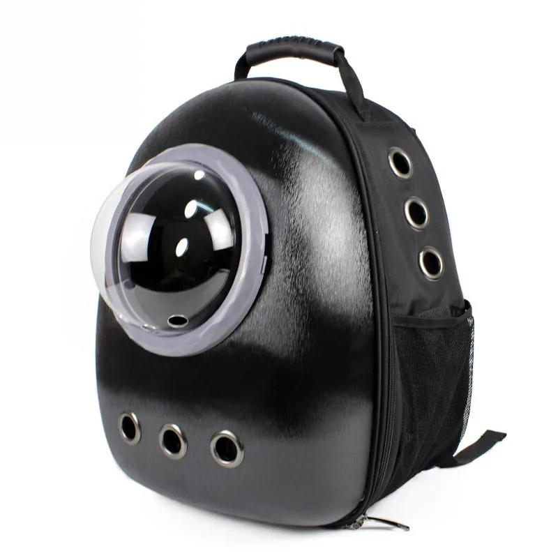 

Transparent Small Pet Carrier Backpack Oxford Material ABS Portable Cat Dog Space Capsule Breathable Bag Animal Print for Travel