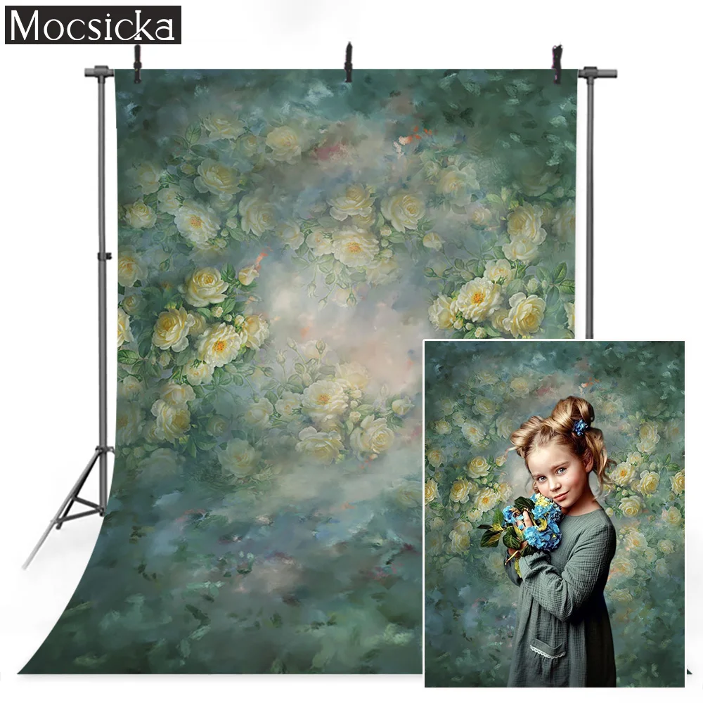 Mocsicka مجردة الأزهار التصوير خلفية للبالغين صورة رسمت باليد الزهور الأطفال عيد ميلاد الفن صورة خلفية